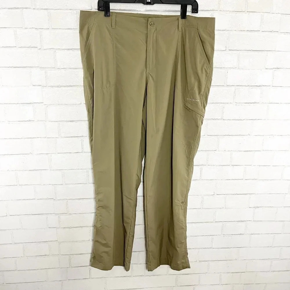 Columbia Tan Performance Fishing Gear Nylon Convertible Pants Plus Size 16
